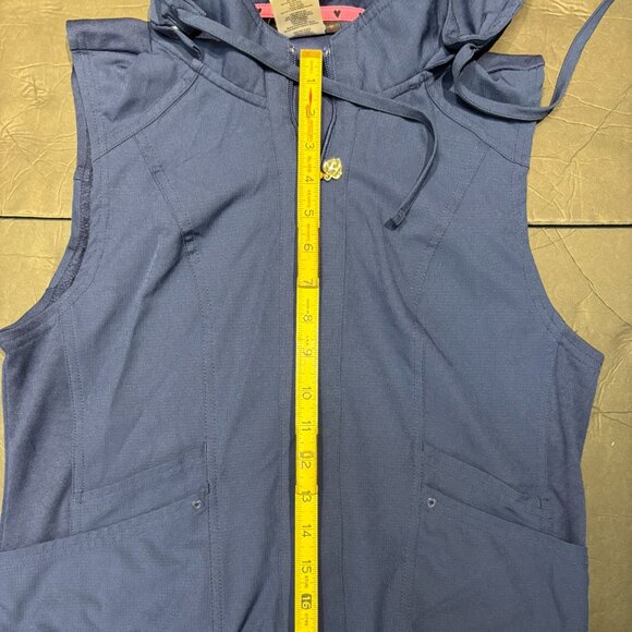 HeartSoul Women’s Navy Scrub Vest – Size S, Zip Front, Dri-Fit, Multi-Pocket - Picture 7 of 7